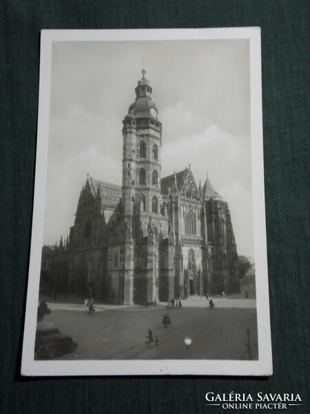 Képeslap, Csehszlovákia,Kassa székesegyház,dóm,templom, látkép részlet