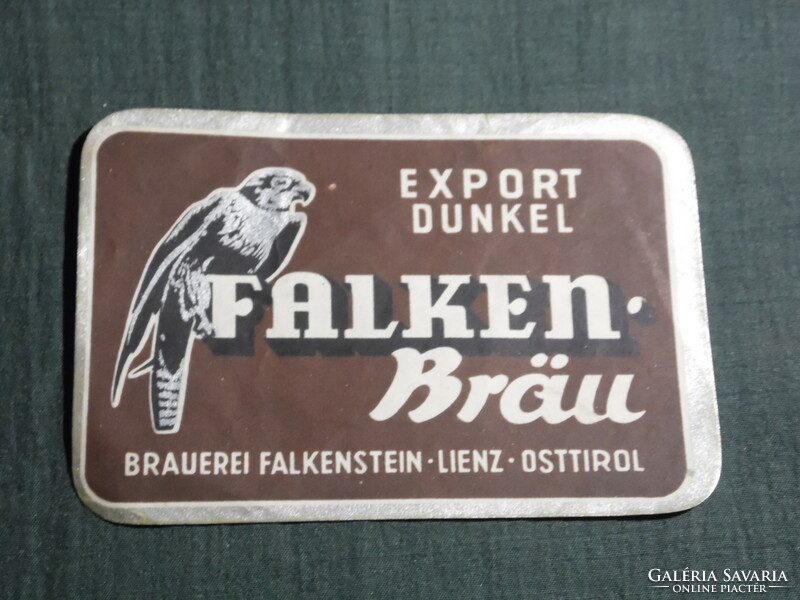 Sör címke, Bier Etikette Falken Bräu, Lienz, Export Dunkel