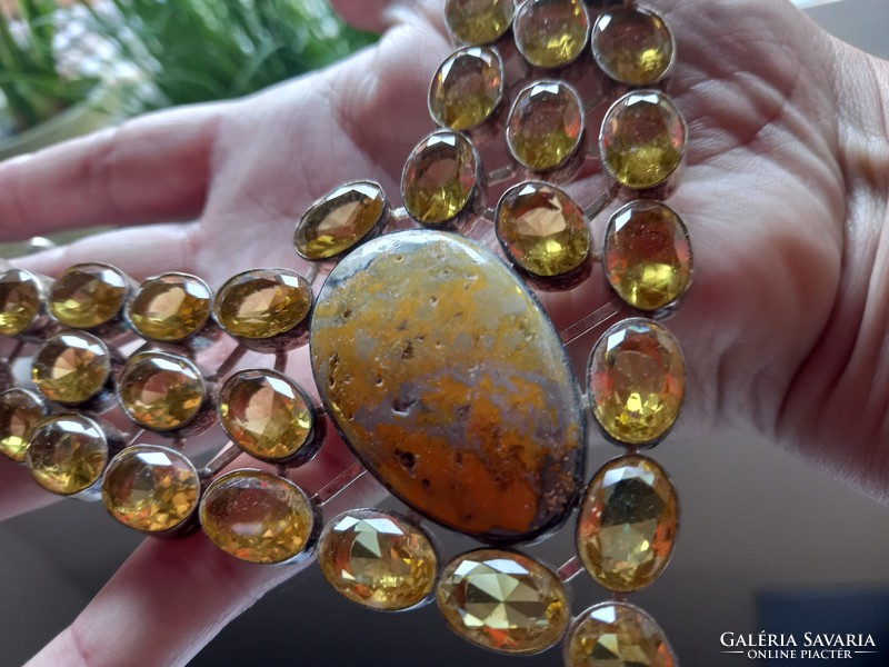 Silver necklace with blue sapphires and yellow lab sapphires is a real specialty!