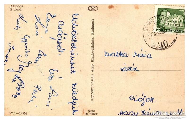Alsóörs, Alsóörs, Strand képeslap, 1957 (1959)