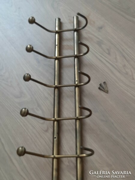 Art deco copper or bronze hanger, hanger with 5 double clothes hangers, clothes rack