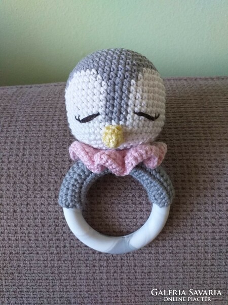 Crocheted sleeper and rattle