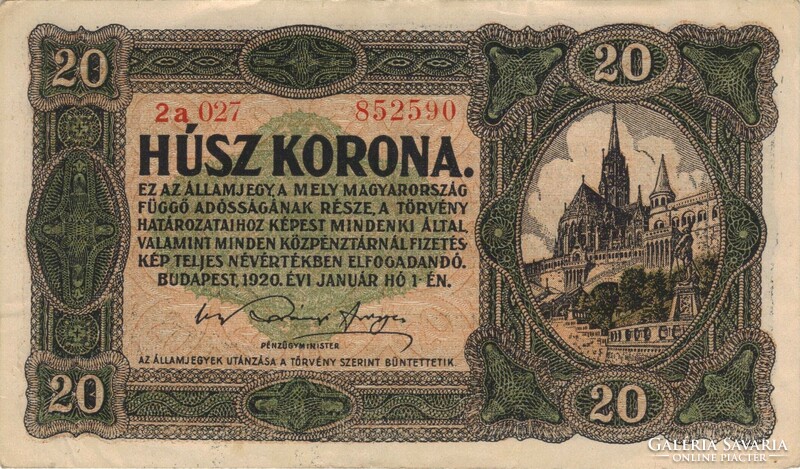 20 korona 1920 sorszám között nincs pont 2.