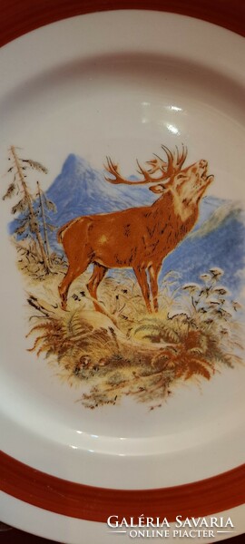 Decorative plate with deer, hunting porcelain wall plate (l4464)