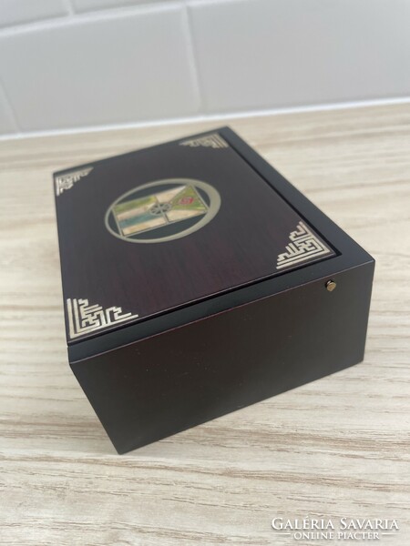 Inlaid business card holder