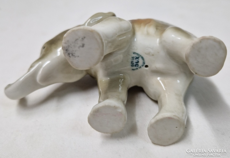 Ritka Royal Dux porcelán elefánt hibátlan állapotban