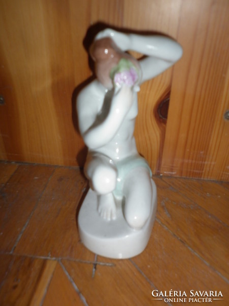 Old aquincum porcelain figure female nude