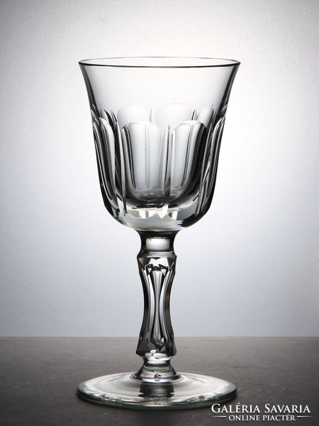 6 wine glasses | polished incised peeled crystal glass liqueur glass