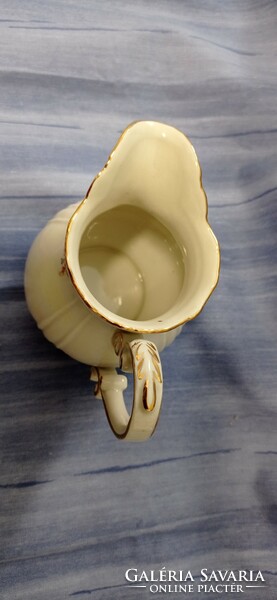 Beautiful, tiny floral, Zsolnay tea spout. Gold feathered. Factory