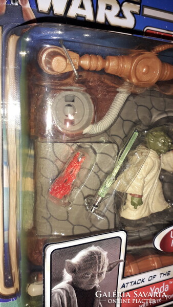 Vintage star wars master yoda and clone warrior hasbro figure toy diorama with unopened box for collectors