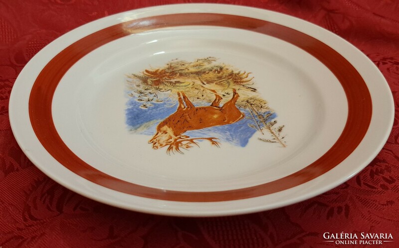 Decorative plate with deer, hunting porcelain wall plate (l4464)