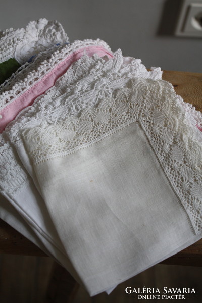 Csodás textil csipkés zsebkendő gyűjtemény 10db- szépségesek, hibátlanok