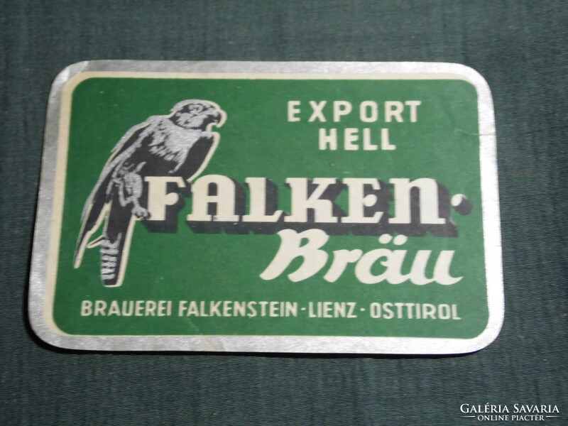 Sör címke, Bier Etikette Falken Bräu, Lienz, Export Hell