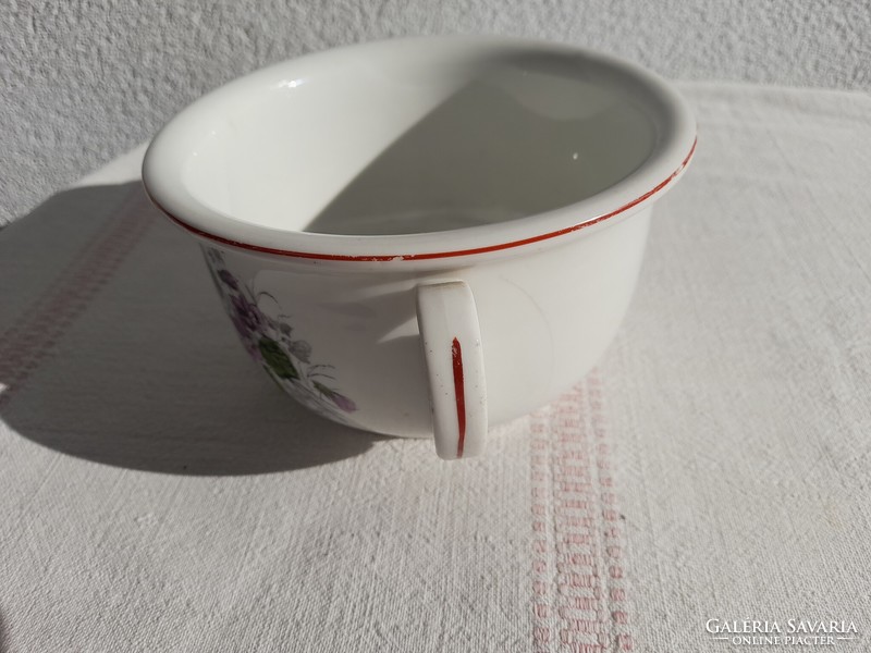 ANTIK PORCELÁN "EMLÉK" KOMA BÖGRE / KOMA CSÉSZE, KÉTFÜLES, NAGYMÉRETŰ, 1800-as évek vége