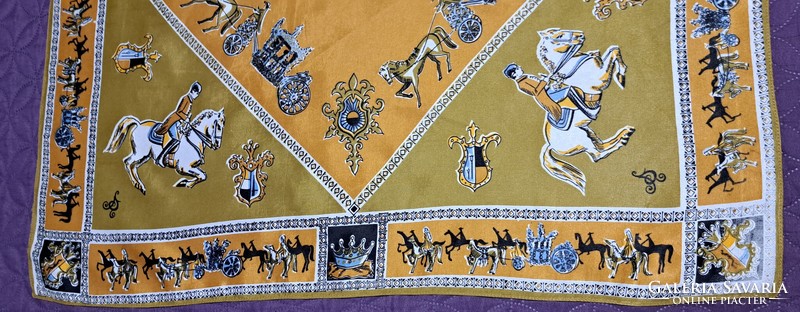 Old equestrian women's scarf (l4483)