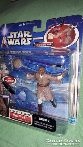 Collectors vintage star wars mace windu and battle droid hasbro figure toy set with unopened box