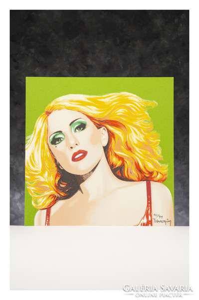 Lady gaga 3 piece lithograph series by artist thomas hafström | numbered copies | with a folder