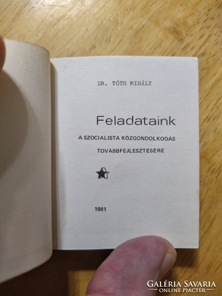 Dr. Mihály Tóth: our tasks - numbered mini-book