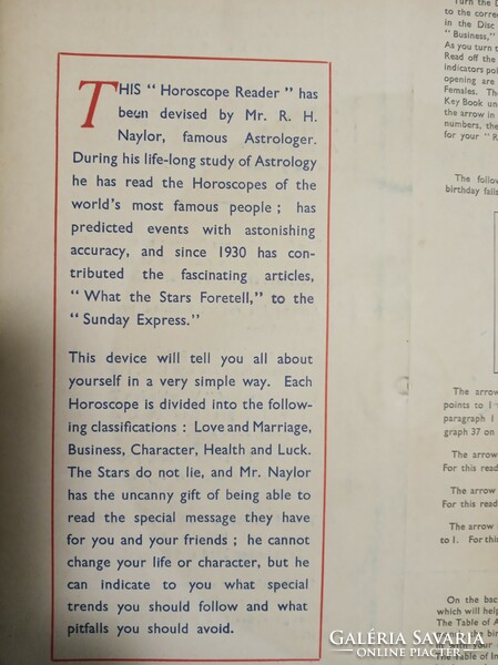 Asztrológiai kuriózum! R.H.Naylor brit asztrológus egyéni horoszkóp kiadványa az 1934-5-ös évre