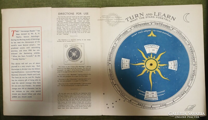 Asztrológiai kuriózum! R.H.Naylor brit asztrológus egyéni horoszkóp kiadványa az 1934-5-ös évre