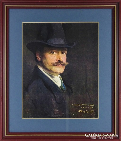 1Q128 László Fülöp Elek : Önarckép nyomat 1911