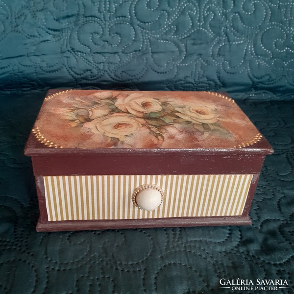 Pink romantic, vintage wooden box, handmade