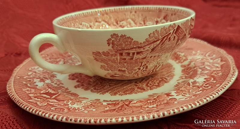 English porcelain soup cup with plate (l4472)
