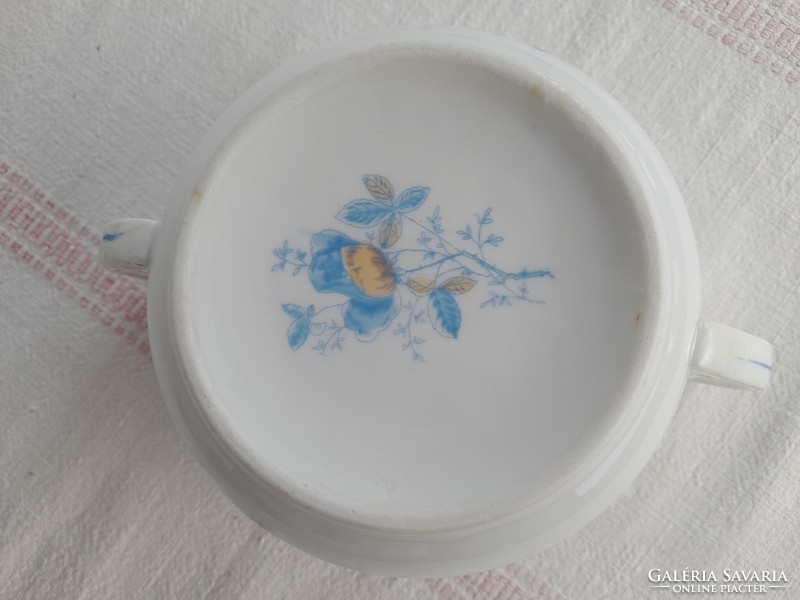 ANTIK PORCELÁN "EMLÉK" KOMA BÖGRE / KOMA CSÉSZE, KÉTFÜLES, NAGYMÉRETŰ, 1800-as évek vége