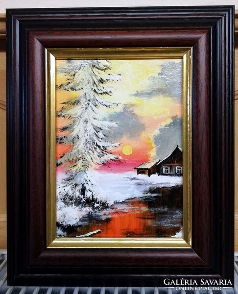 Cinnabar - February scenery (13 x 18, acrylic, in a new frame)