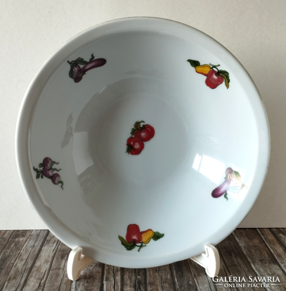 Retro lowland porcelain bowl with a vegetable pattern
