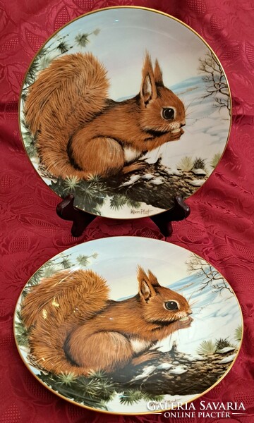 Squirrel decorative plate, hunting porcelain plate (l4462)