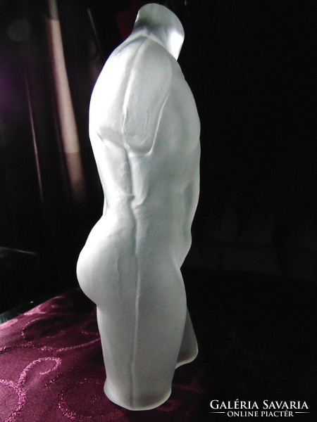 Molded glass male torso, nude