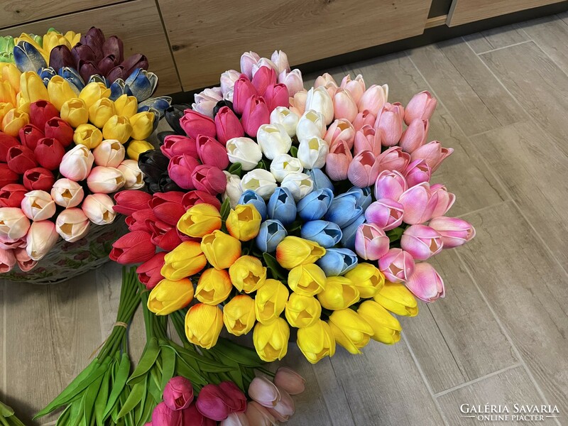 Gyönyörű élethű  kék  gumi habgumi tulipán csokor tulipánok virág növény lakásdekoráció