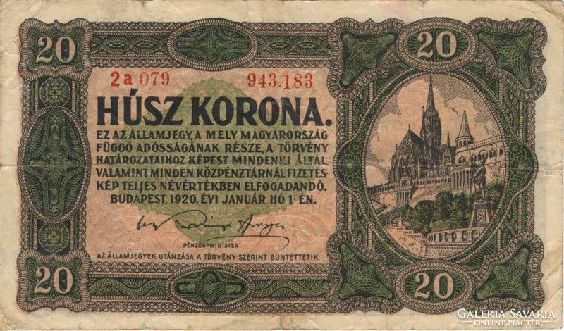 20 Korona 1920 number 2 point.