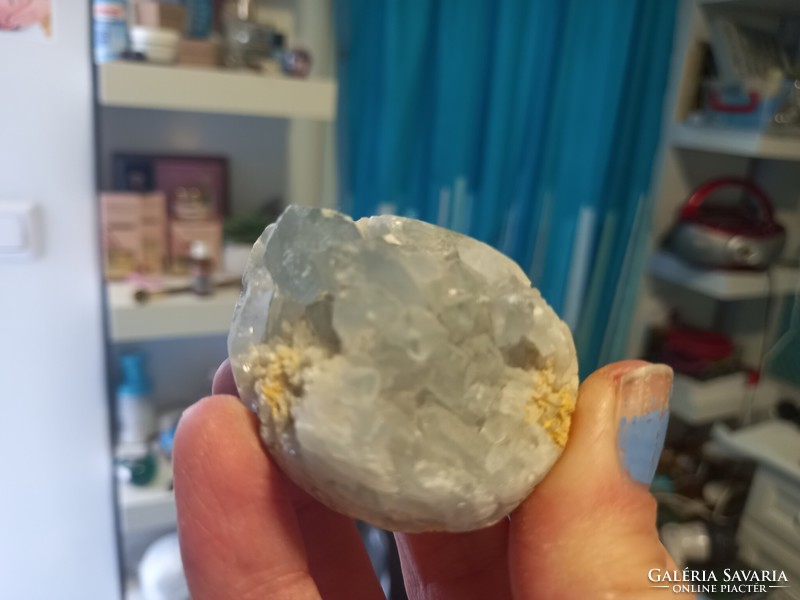 Csodaszep pale blue 7cm celestine/ celestine geode from mineral collection!!