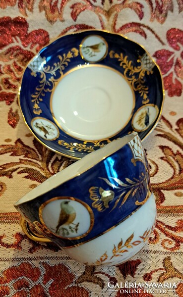 Madaras porcelán teás csésze tányérral (L3906)