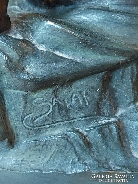 Ajax görög harcos bronzszobra, márvány talapzaton