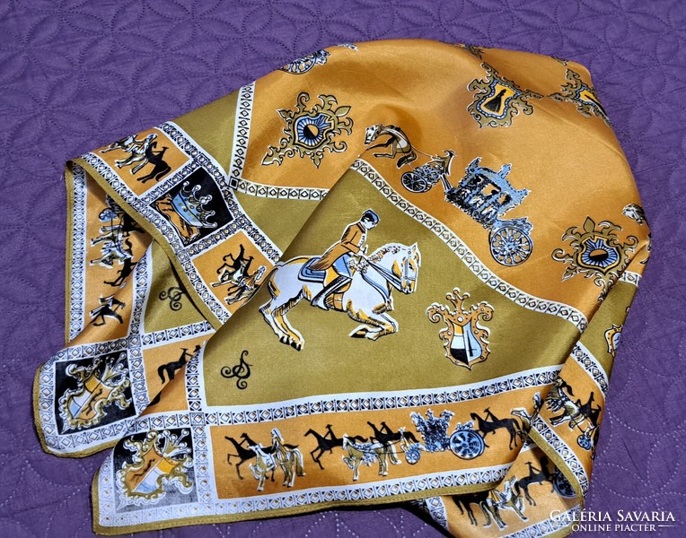 Old equestrian women's scarf (l4483)