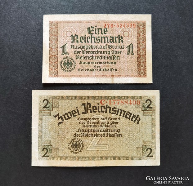 Germany 1 + 2 reichsmark 1940, f+