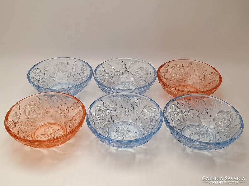 Colored glass compote, muesli, ice cream bowls, 6 in one