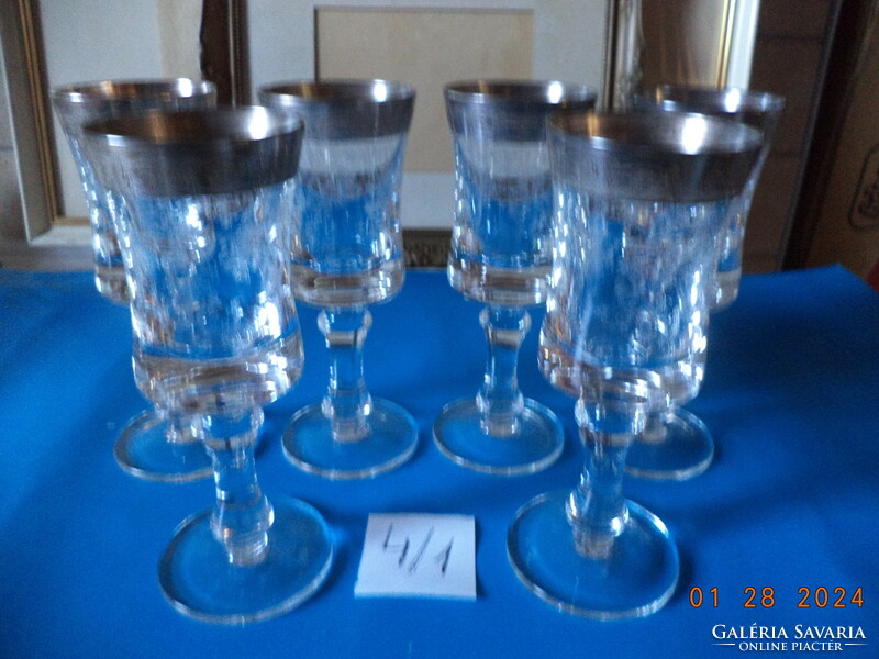 6 pieces, silver-plated, scratched drinking glasses! 4/1