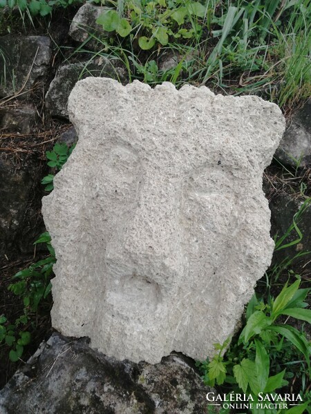 Limestone lion head