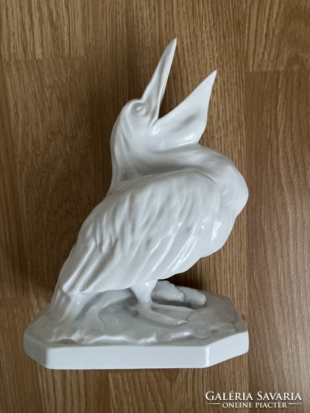 A rare piece with large Herend white pelican fish.