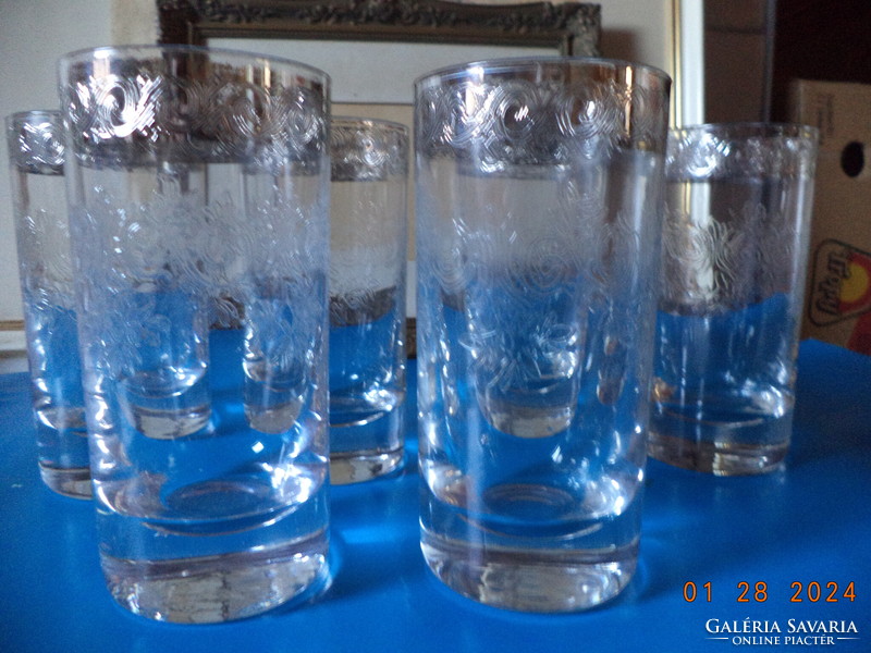 6 pieces, silver-plated, scratched drinking glasses! 4/4