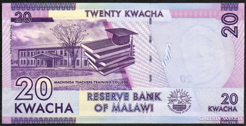 D - 012 -  Külföldi bankjegyek: 2015 Malawi 20 kwacha  UNC