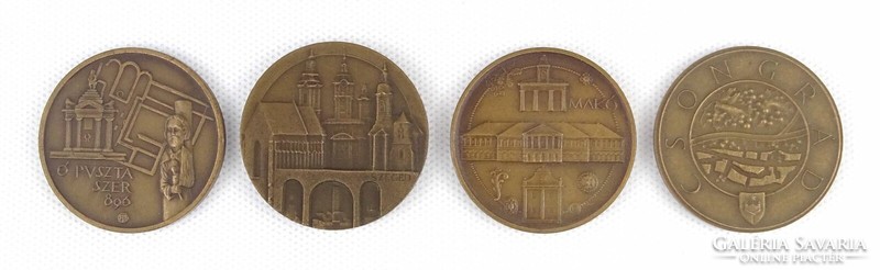 1Q252 Szeged Tourist : Szeged - Csongrád - Makó - Ópusztaszer bronz plakett 4 darab