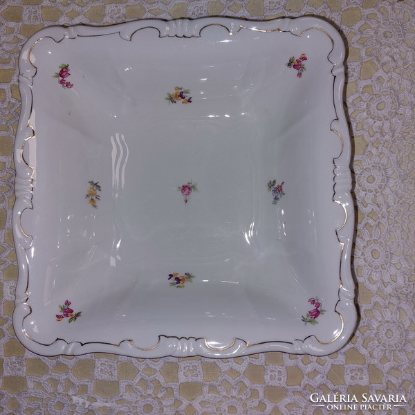 Zsolnay beautiful floral, porcelain garnish bowl, gold baroque edge, in very good condition