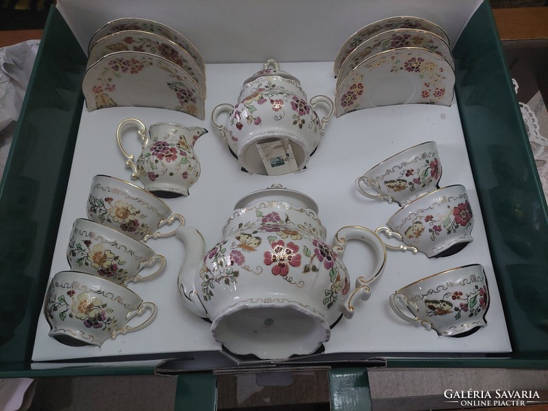 Zsolnay butterfly tea set new unopened