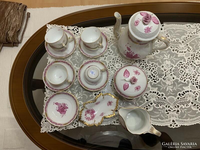 Appony pink coffee set from Herend