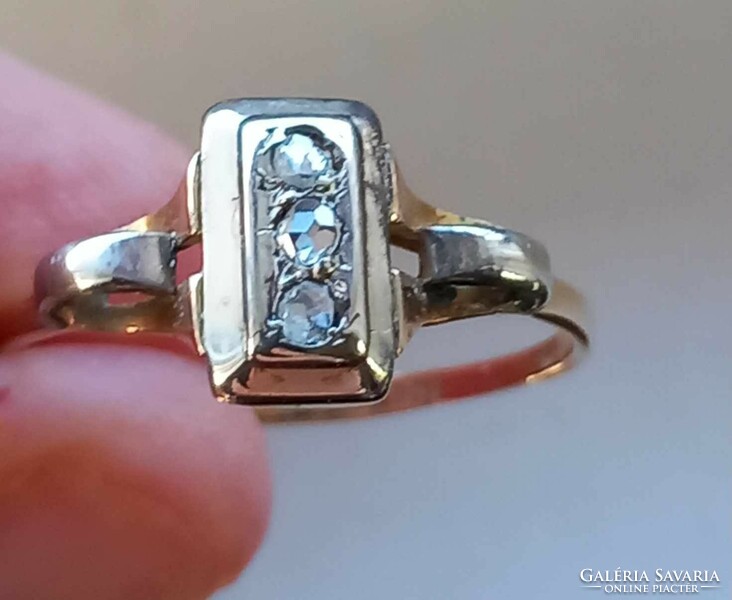 57 Es 18k diamond ring (pink cut) 1920 art deco